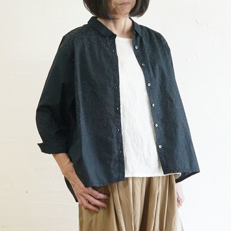 Branch m‘.,ブランチエム,ナチュラル,30代,40代,50代,60代,コットン,綿,ゆったり,blouse,ブラウス,シャツ,シャツブラウス,刺繍,刺繍ブラウス,刺繍シャツ,