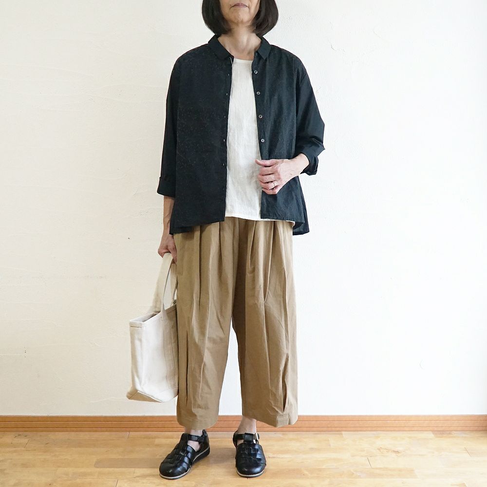 Branch m‘.,ブランチエム,ナチュラル,30代,40代,50代,60代,コットン,綿,ゆったり,blouse,ブラウス,シャツ,シャツブラウス,刺繍,刺繍ブラウス,刺繍シャツ,