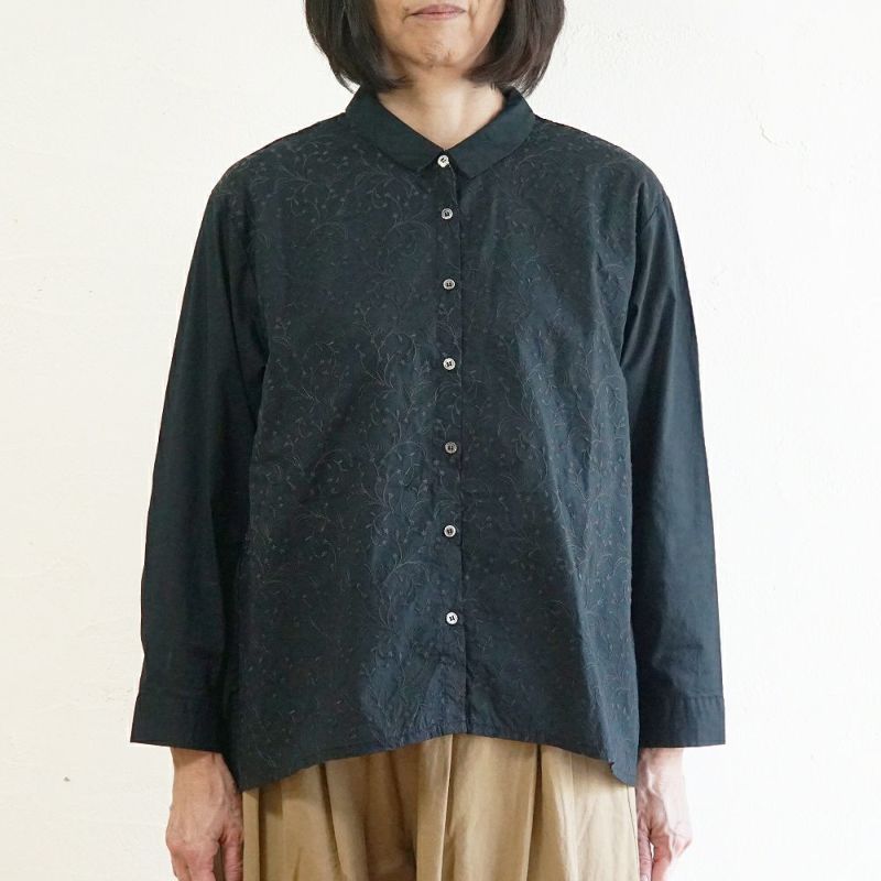 Branch m‘.,ブランチエム,ナチュラル,30代,40代,50代,60代,コットン,綿,ゆったり,blouse,ブラウス,シャツ,シャツブラウス,刺繍,刺繍ブラウス,刺繍シャツ,