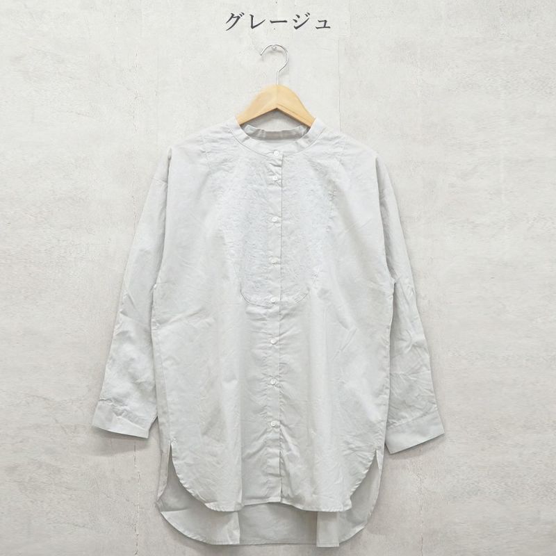 Branch m‘.,ブランチエム,ナチュラル,30代,40代,50代,60代,コットン,綿,ゆったり,blouse,ブラウス,シャツ,シャツブラウス,刺繍,刺繍ブラウス,刺繍シャツ,チュニック