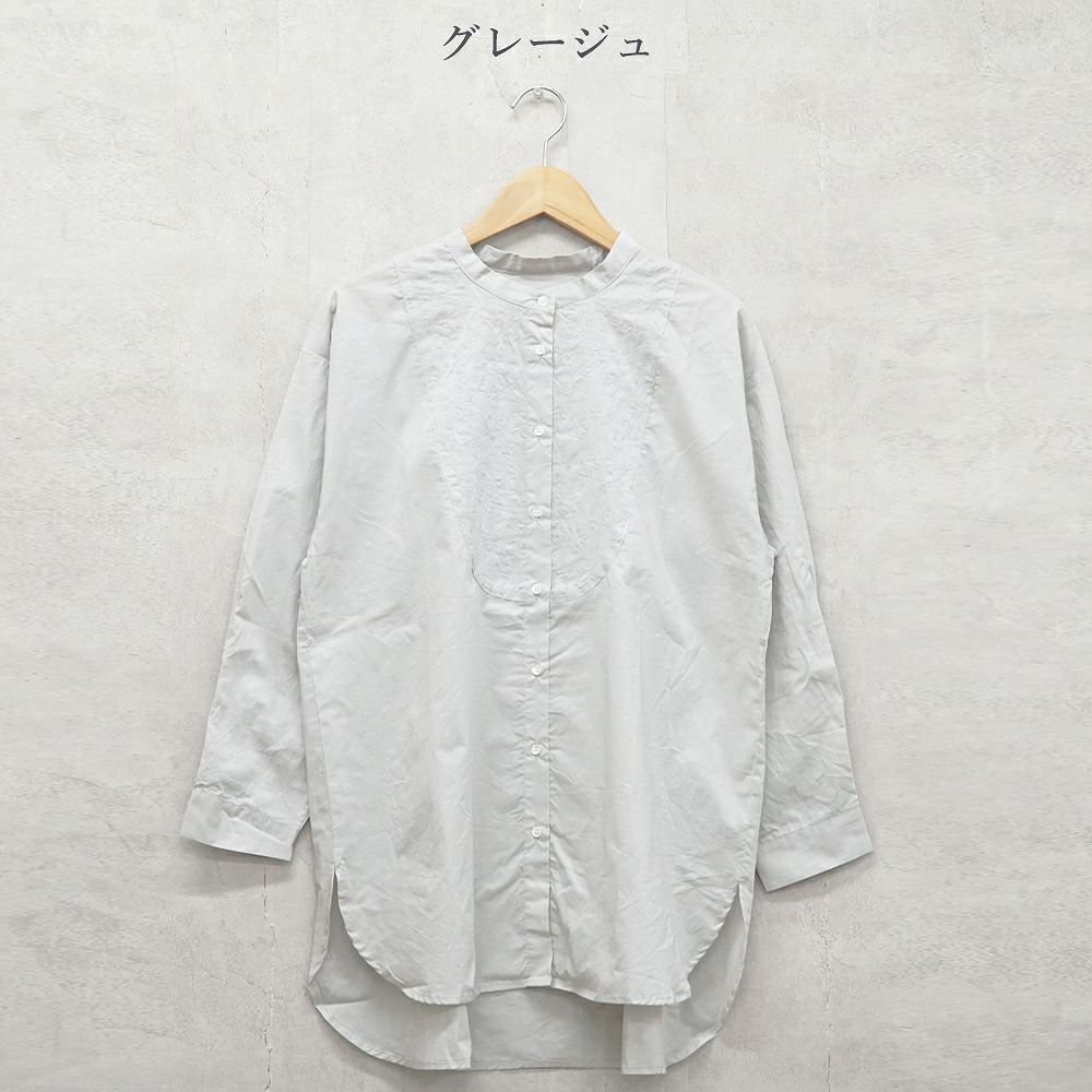 Branch m‘.,ブランチエム,ナチュラル,30代,40代,50代,60代,コットン,綿,ゆったり,blouse,ブラウス,シャツ,シャツブラウス,刺繍,刺繍ブラウス,刺繍シャツ,チュニック