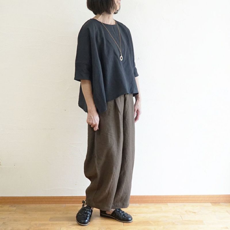 Branch m‘.,ブランチエム,ナチュラル,30代,40代,50代,60代,リネン,ゆったり,麻,パンツ,コクーンパンツ,バルーンパンツ,