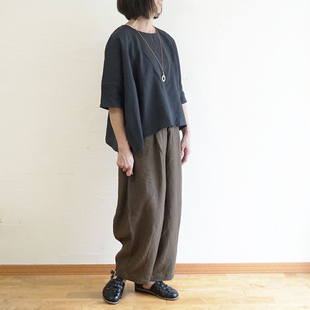 Branch m‘.,ブランチエム,ナチュラル,30代,40代,50代,60代,リネン,ゆったり,麻,パンツ,コクーンパンツ,バルーンパンツ,