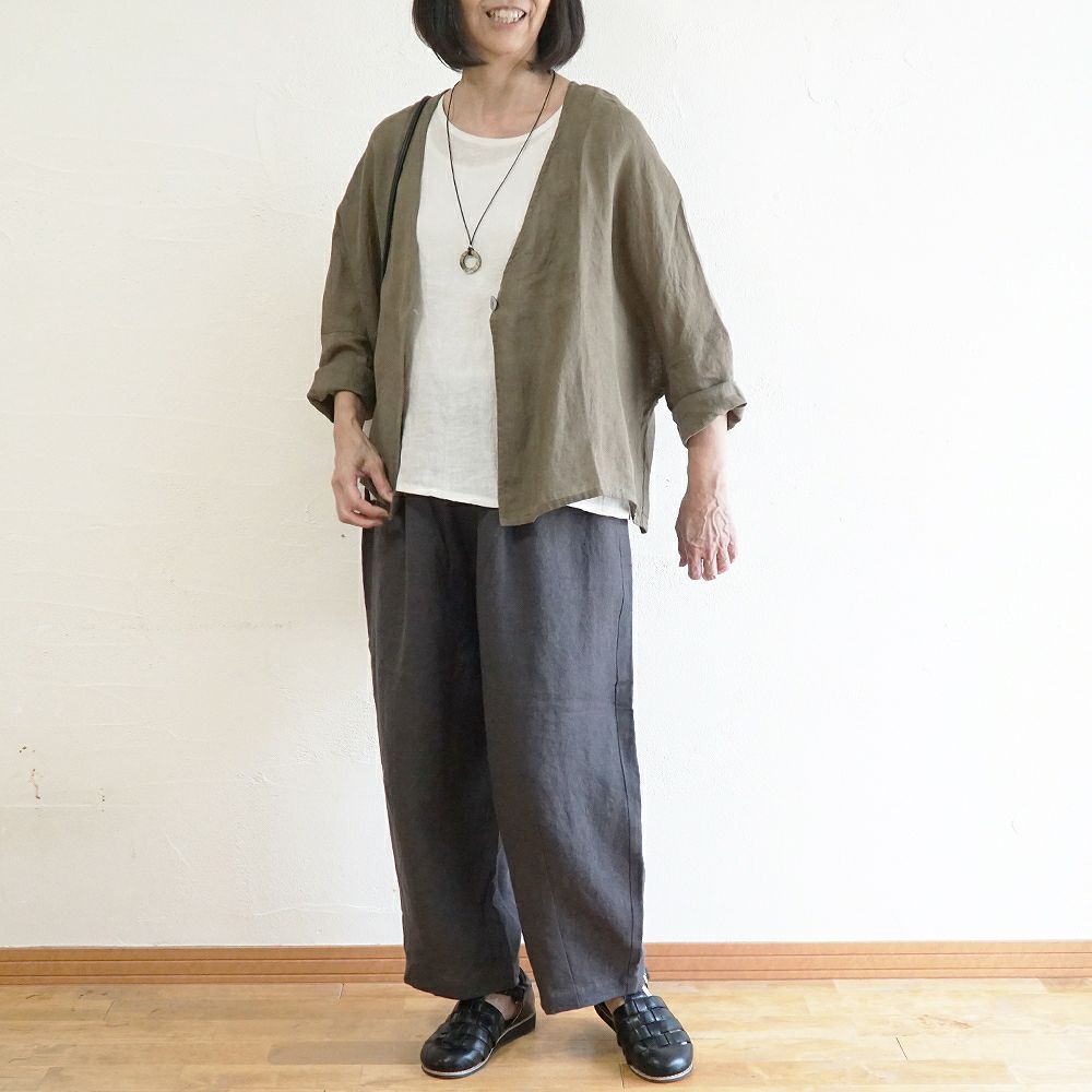 Branch m‘.,ブランチエム,ナチュラル,30代,40代,50代,60代,リネン,ゆったり,麻,パンツ,コクーンパンツ,バルーンパンツ,