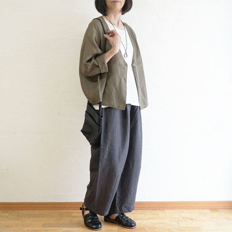 Branch m‘.,ブランチエム,ナチュラル,30代,40代,50代,60代,リネン,ゆったり,麻,パンツ,コクーンパンツ,バルーンパンツ,
