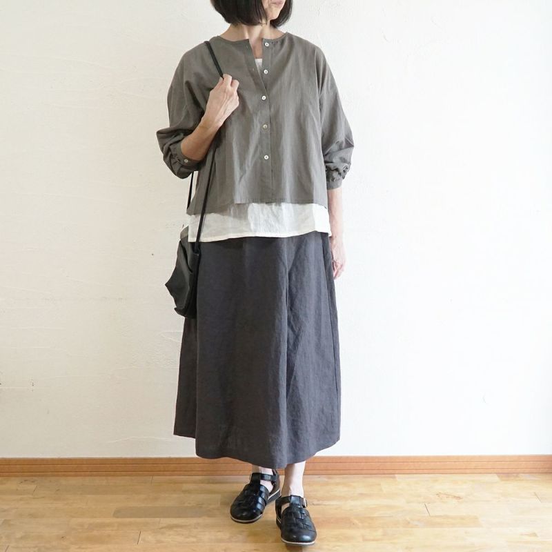 Branch m‘.,ブランチエム,ナチュラル,30代,40代,50代,60代,リネン,ゆったり,麻,skirt,スカート,リネンスカート,タックスカート,