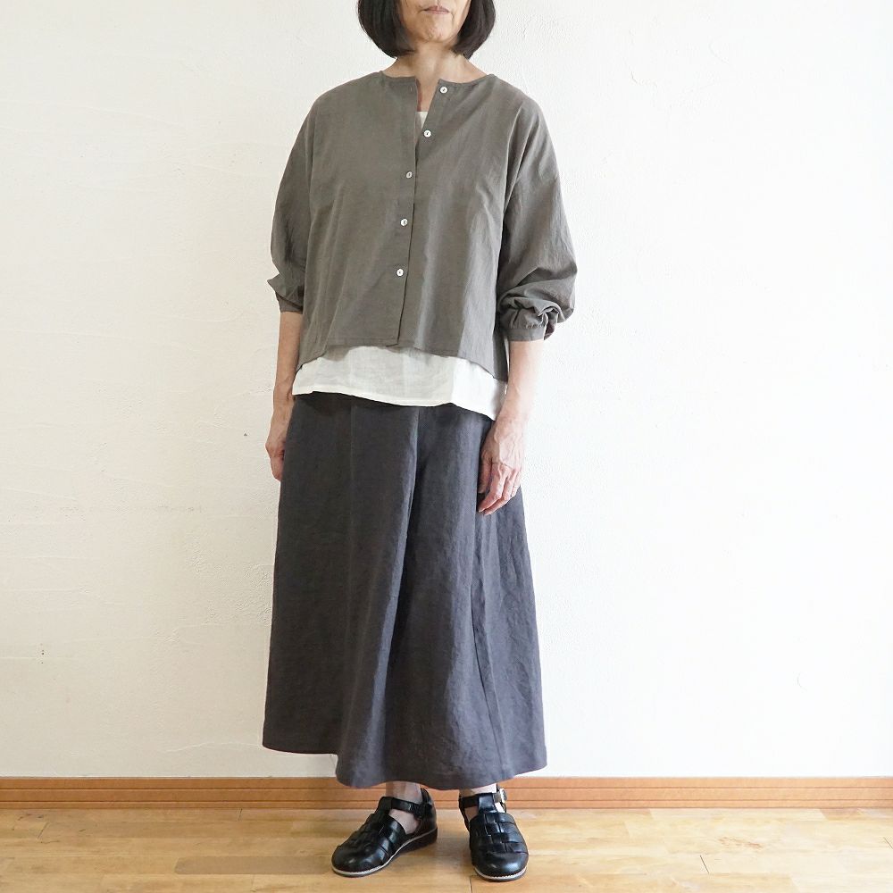 Branch m‘.,ブランチエム,ナチュラル,30代,40代,50代,60代,リネン,ゆったり,麻,skirt,スカート,リネンスカート,タックスカート,