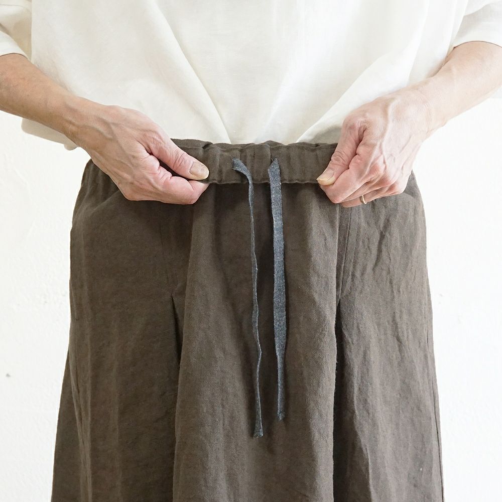 Branch m‘.,ブランチエム,ナチュラル,30代,40代,50代,60代,リネン,ゆったり,麻,skirt,スカート,リネンスカート,タックスカート,