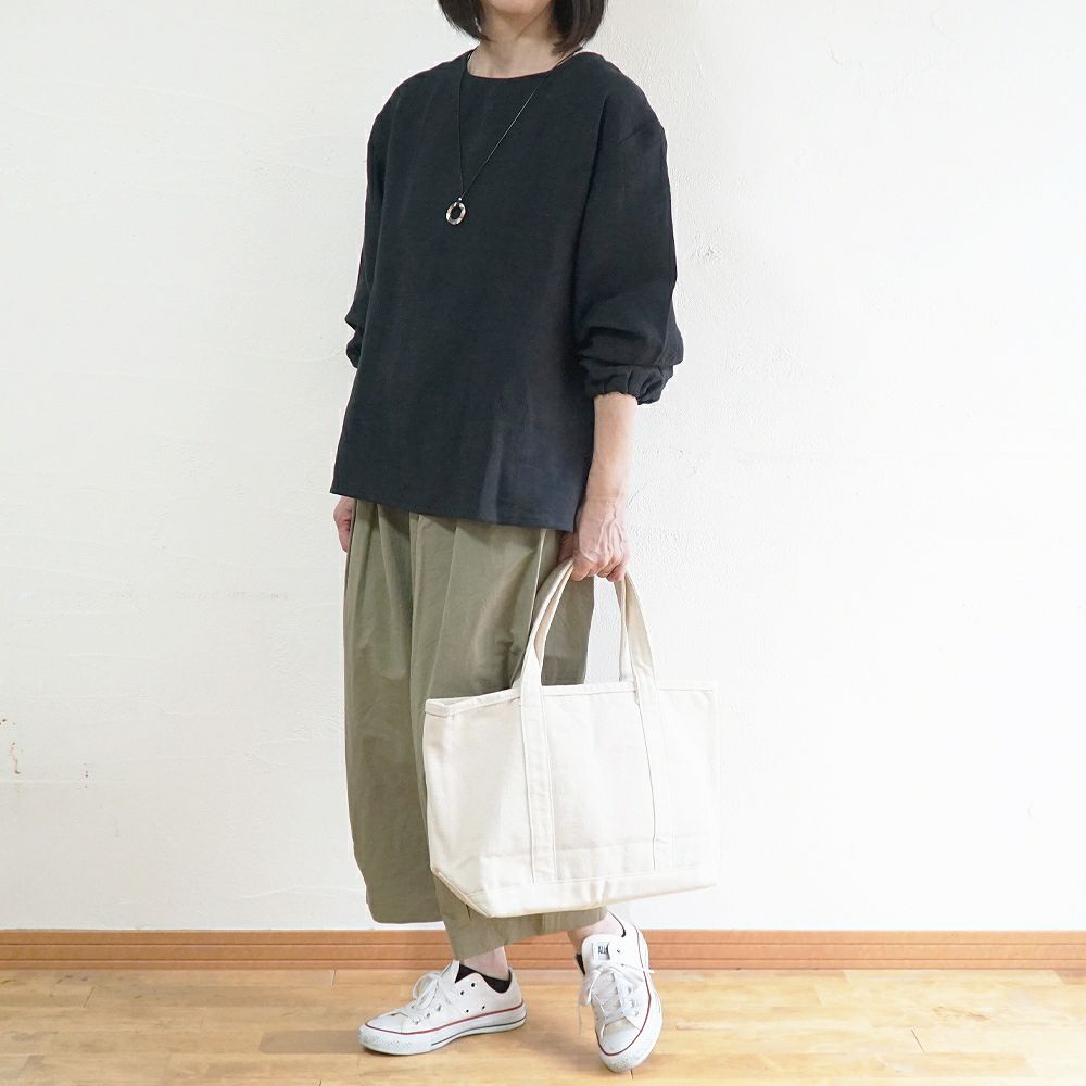 Branch m‘.,ブランチエム,ナチュラル,30代,40代,50代,60代,リネン,ゆったり,ブラウス,リネンブラウス,長袖,プルオーバー,プルオーバーブラウス,袖ゴム