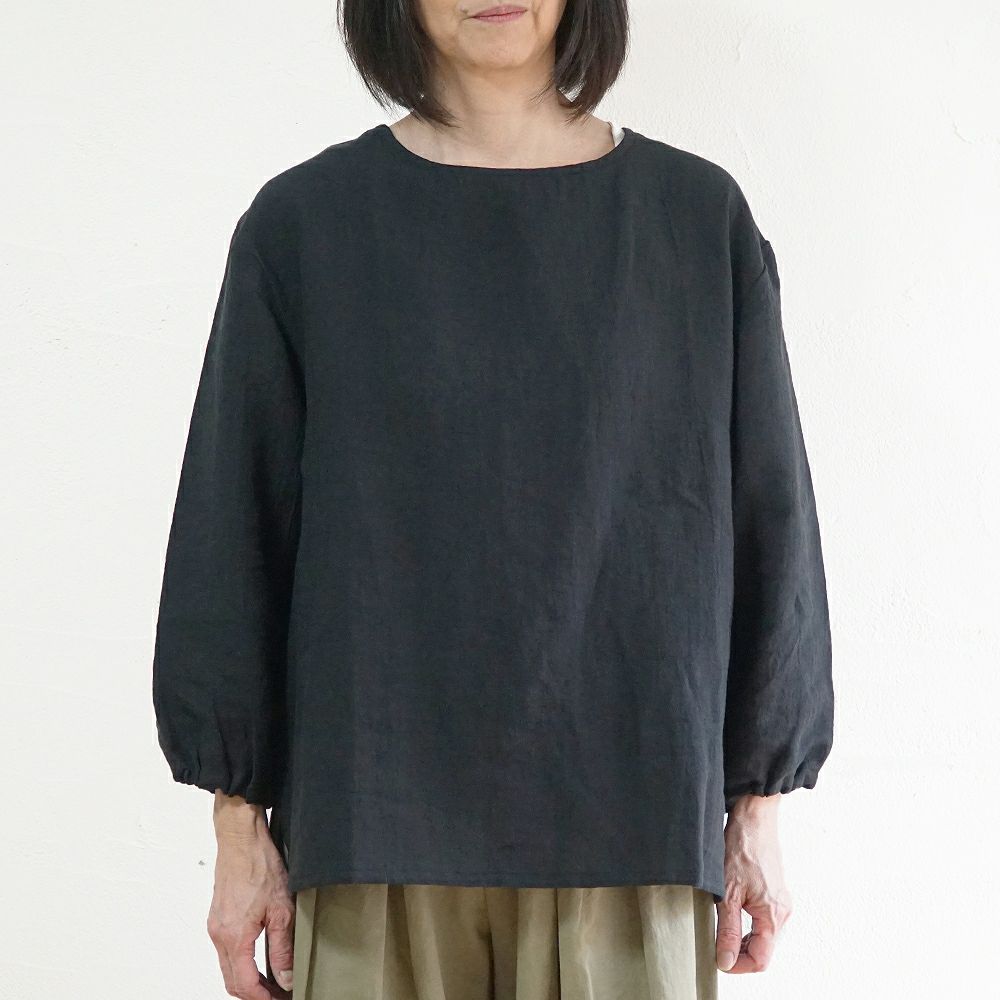 Branch m‘.,ブランチエム,ナチュラル,30代,40代,50代,60代,リネン,ゆったり,ブラウス,リネンブラウス,長袖,プルオーバー,プルオーバーブラウス,袖ゴム
