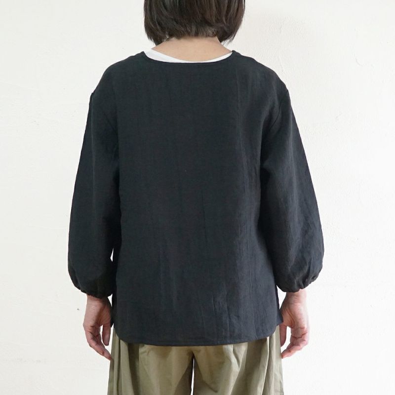 Branch m‘.,ブランチエム,ナチュラル,30代,40代,50代,60代,リネン,ゆったり,ブラウス,リネンブラウス,長袖,プルオーバー,プルオーバーブラウス,袖ゴム