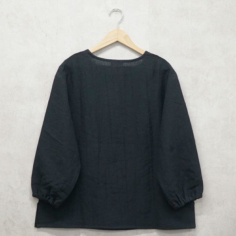 Branch m‘.,ブランチエム,ナチュラル,30代,40代,50代,60代,リネン,ゆったり,ブラウス,リネンブラウス,長袖,プルオーバー,プルオーバーブラウス,袖ゴム