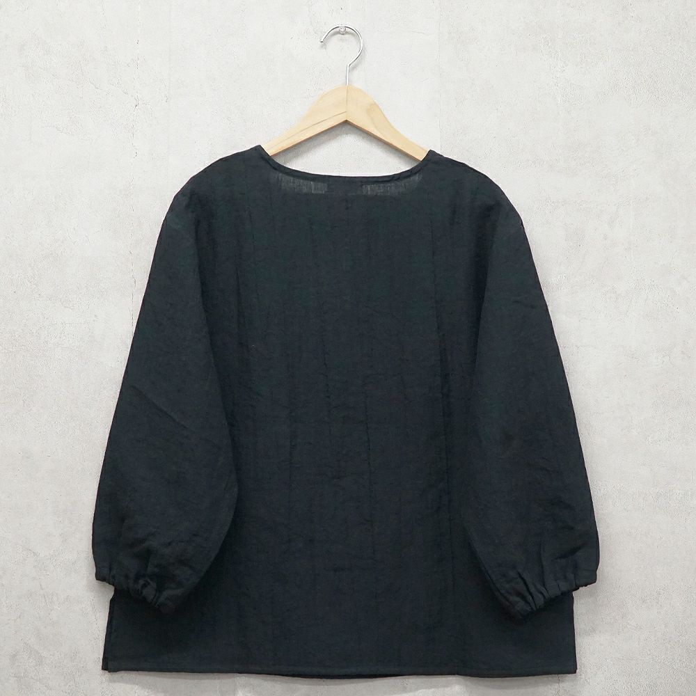 Branch m‘.,ブランチエム,ナチュラル,30代,40代,50代,60代,リネン,ゆったり,ブラウス,リネンブラウス,長袖,プルオーバー,プルオーバーブラウス,袖ゴム