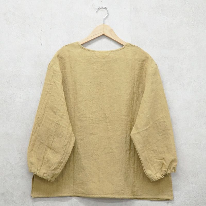 Branch m‘.,ブランチエム,ナチュラル,30代,40代,50代,60代,リネン,ゆったり,ブラウス,リネンブラウス,長袖,プルオーバー,プルオーバーブラウス,袖ゴム