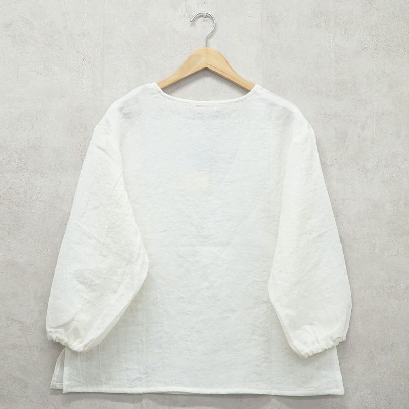 Branch m‘.,ブランチエム,ナチュラル,30代,40代,50代,60代,リネン,ゆったり,ブラウス,リネンブラウス,長袖,プルオーバー,プルオーバーブラウス,袖ゴム