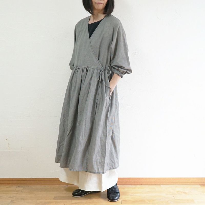 Branch m‘.,ブランチエム,ナチュラル,30代,40代,50代,60代,コットン,綿,ゆったり,ワンピース,カシュクール,羽織