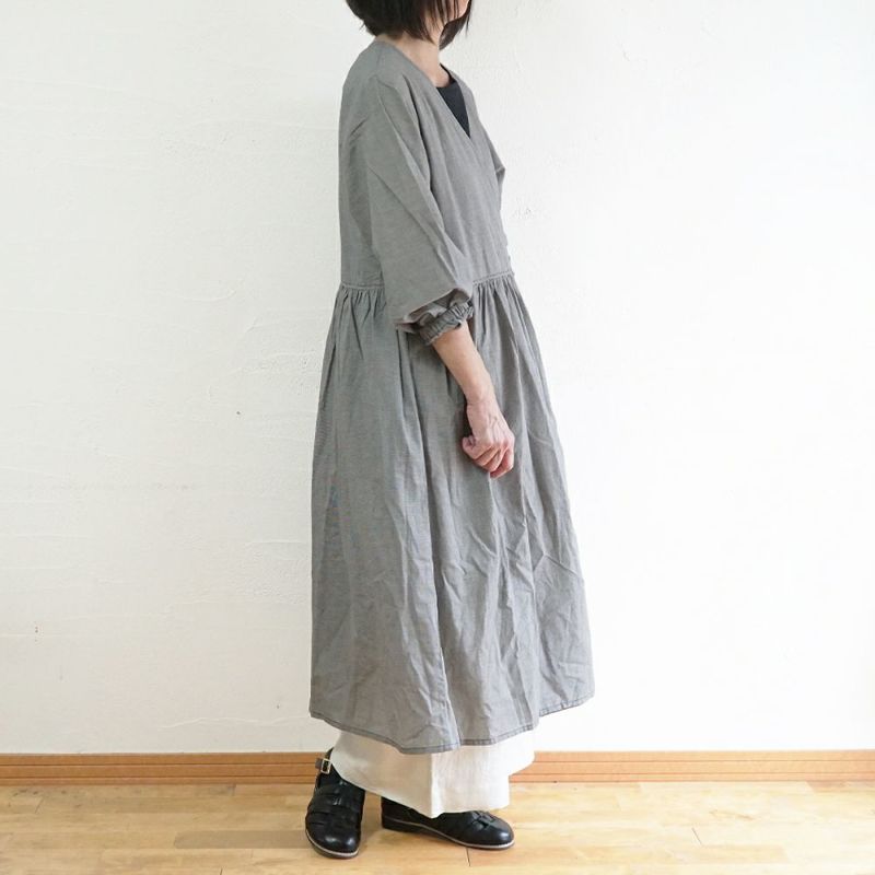 Branch m‘.,ブランチエム,ナチュラル,30代,40代,50代,60代,コットン,綿,ゆったり,ワンピース,カシュクール,羽織