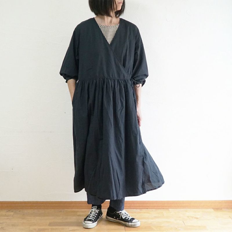 Branch m‘.,ブランチエム,ナチュラル,30代,40代,50代,60代,コットン,綿,ゆったり,ワンピース,カシュクール,羽織