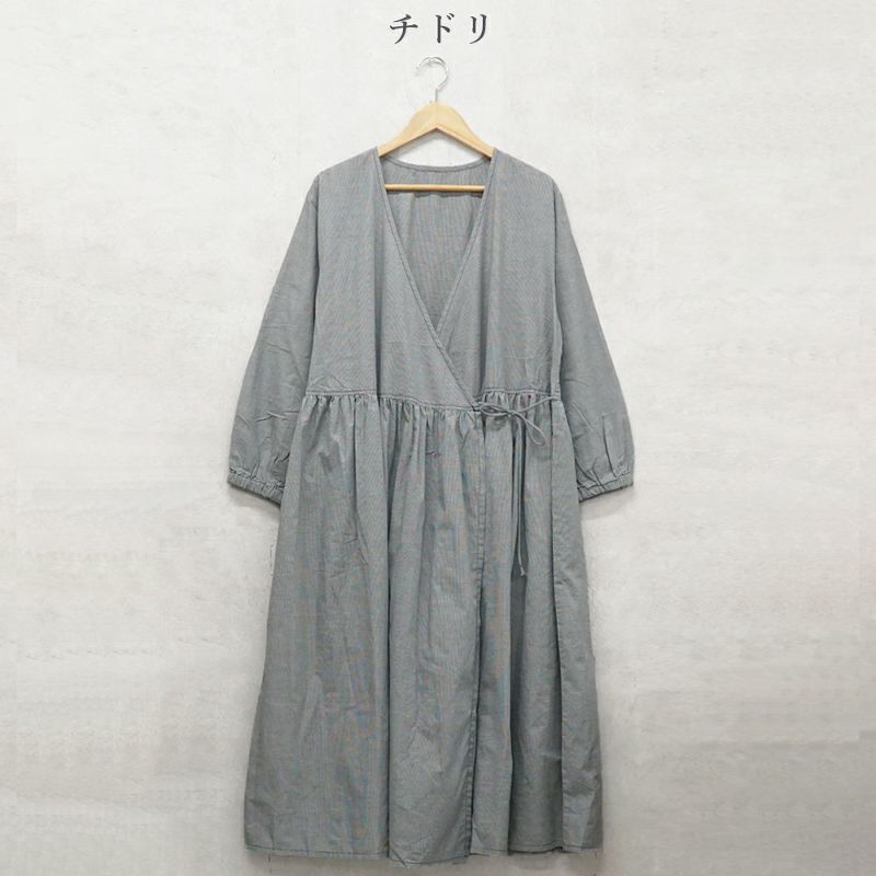 Branch m‘.,ブランチエム,ナチュラル,30代,40代,50代,60代,コットン,綿,ゆったり,ワンピース,カシュクール,羽織