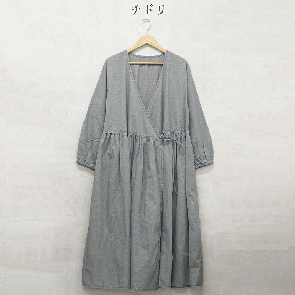 Branch m‘.,ブランチエム,ナチュラル,30代,40代,50代,60代,コットン,綿,ゆったり,ワンピース,カシュクール,羽織