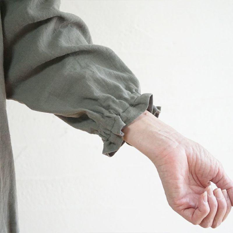 Branch m‘.,ブランチエム,ナチュラル,30代,40代,50代,60代,リネン,コットンリネン,綿麻,ゆったり,ブラウス,長袖,プルオーバー,プルオーバーブラウス,袖ゴム,桐七炊き,