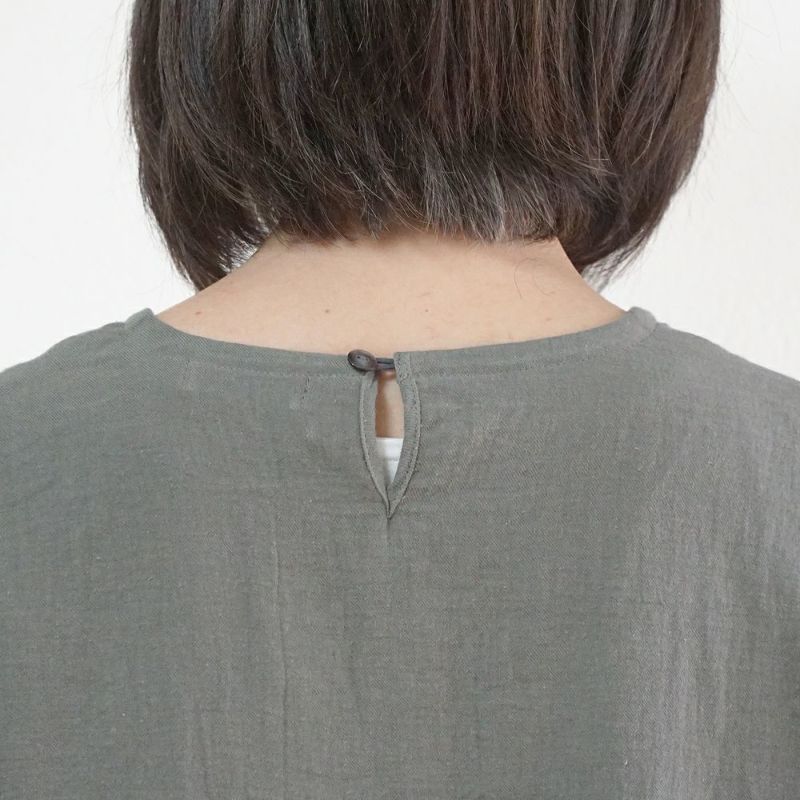 Branch m‘.,ブランチエム,ナチュラル,30代,40代,50代,60代,リネン,コットンリネン,綿麻,ゆったり,ブラウス,長袖,プルオーバー,プルオーバーブラウス,袖ゴム,桐七炊き,