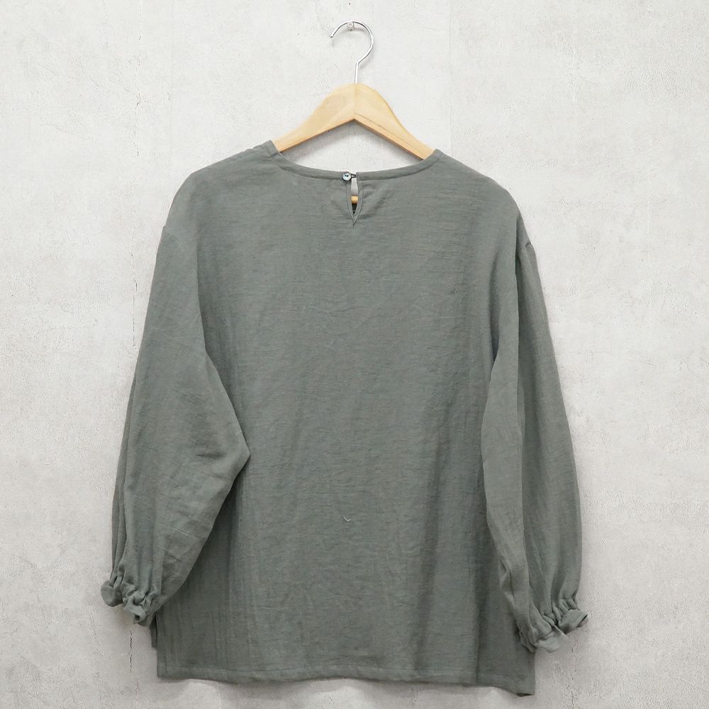 Branch m‘.,ブランチエム,ナチュラル,30代,40代,50代,60代,リネン,コットンリネン,綿麻,ゆったり,ブラウス,長袖,プルオーバー,プルオーバーブラウス,袖ゴム,桐七炊き,