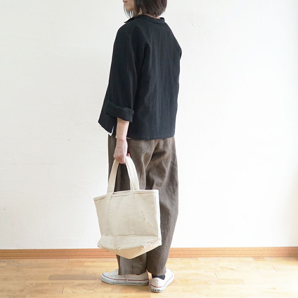 Branch m‘.,ブランチエム,ナチュラル,30代,40代,50代,60代,リネン,コットンリネン,綿麻,ゆったり,ブラウス,長袖,チビ衿,シャツ,チビ衿シャツ,チビ衿ブラウス,