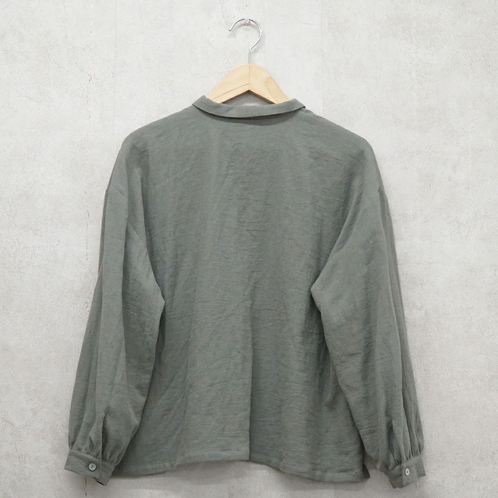 Branch m‘.,ブランチエム,ナチュラル,30代,40代,50代,60代,リネン,コットンリネン,綿麻,ゆったり,ブラウス,長袖,チビ衿,シャツ,チビ衿シャツ,チビ衿ブラウス,