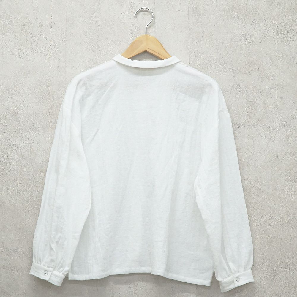 Branch m‘.,ブランチエム,ナチュラル,30代,40代,50代,60代,リネン,コットンリネン,綿麻,ゆったり,ブラウス,長袖,チビ衿,シャツ,チビ衿シャツ,チビ衿ブラウス,