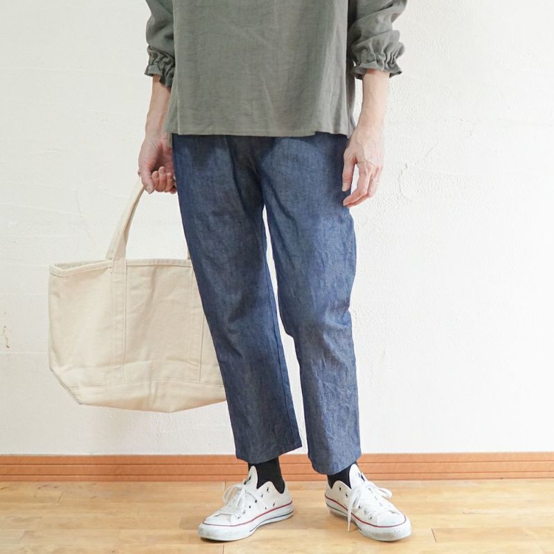 Branch m‘.,ブランチエム,ナチュラル,30代,40代,50代,60代,コットン,綿,ゆったり,パンツ,デニム,デニムパンツ,ストレートパンツ,デニムストレートパンツ