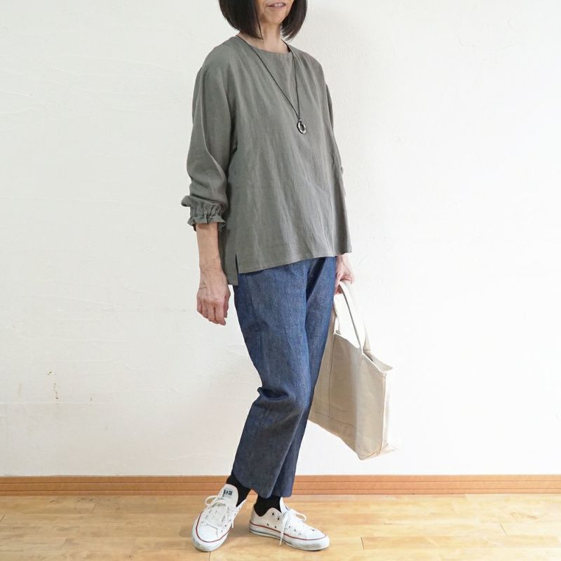 Branch m‘.,ブランチエム,ナチュラル,30代,40代,50代,60代,コットン,綿,ゆったり,パンツ,デニム,デニムパンツ,ストレートパンツ,デニムストレートパンツ