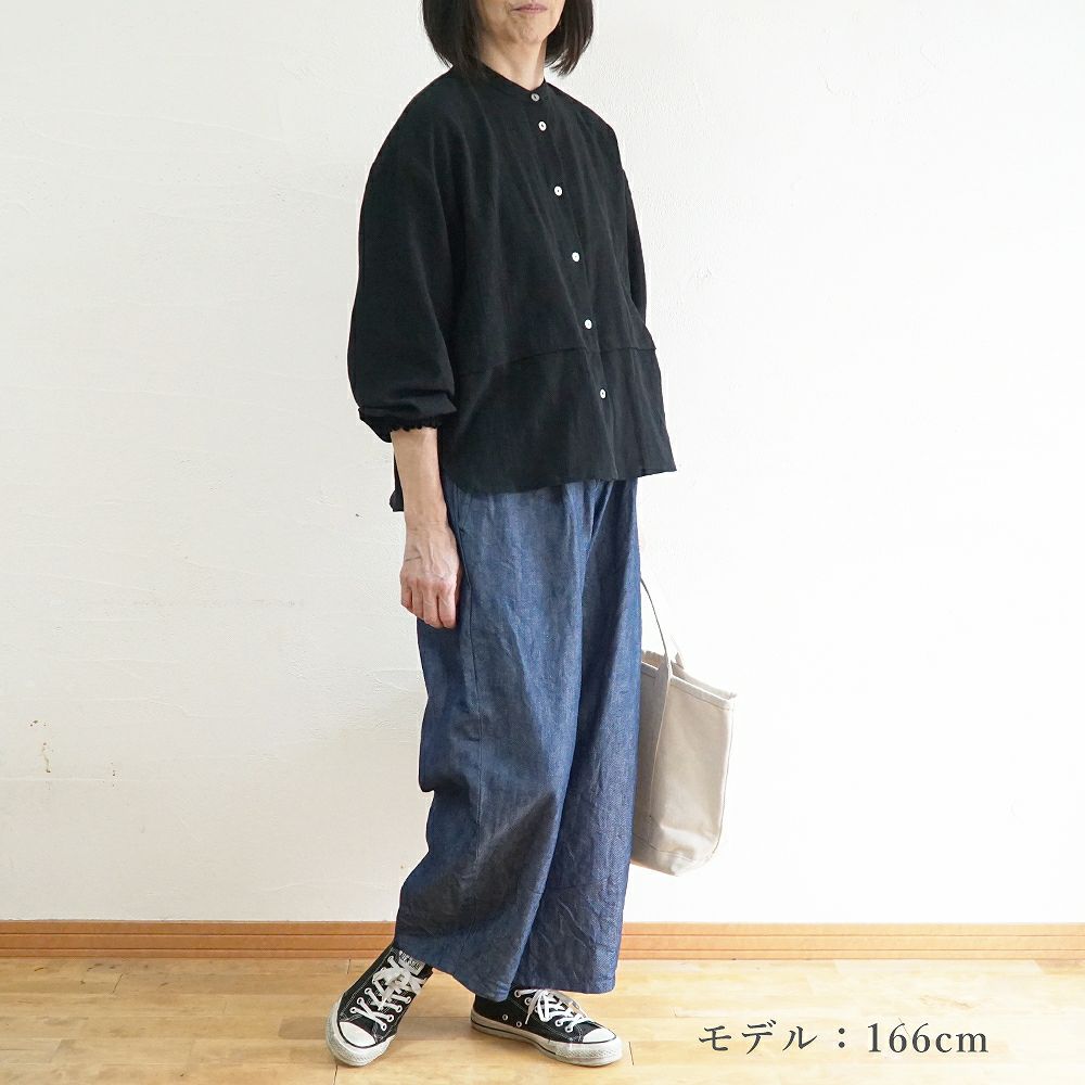 Branch m‘.,ブランチエム,ナチュラル,30代,40代,50代,60代,コットン,綿,ゆったり,パンツ,デニム,デニムパンツ,コクーンパンツ,デニムコクーンパンツ,バルーンパンツ,ワイドパンツ