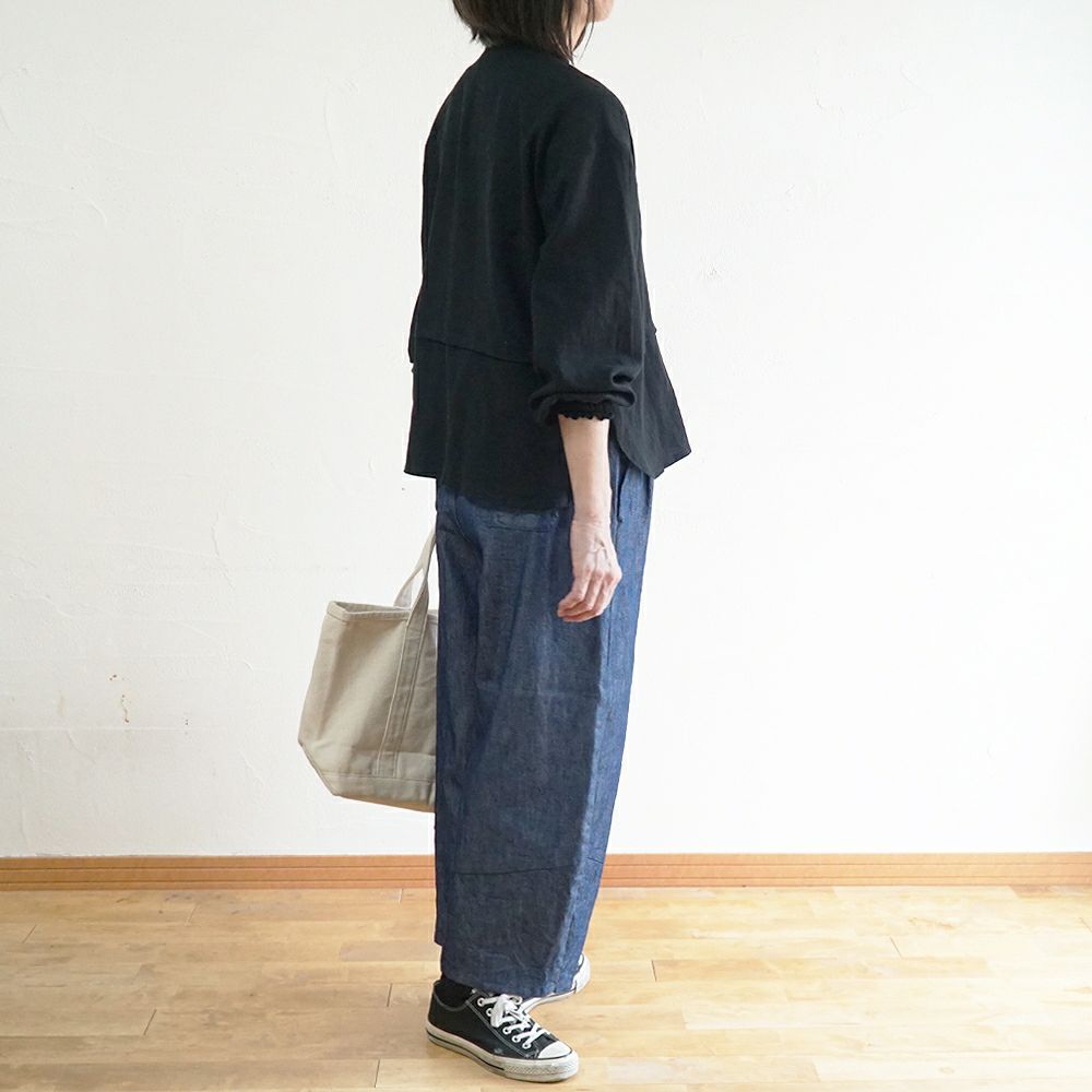 Branch m‘.,ブランチエム,ナチュラル,30代,40代,50代,60代,コットン,綿,ゆったり,パンツ,デニム,デニムパンツ,コクーンパンツ,デニムコクーンパンツ,バルーンパンツ,ワイドパンツ
