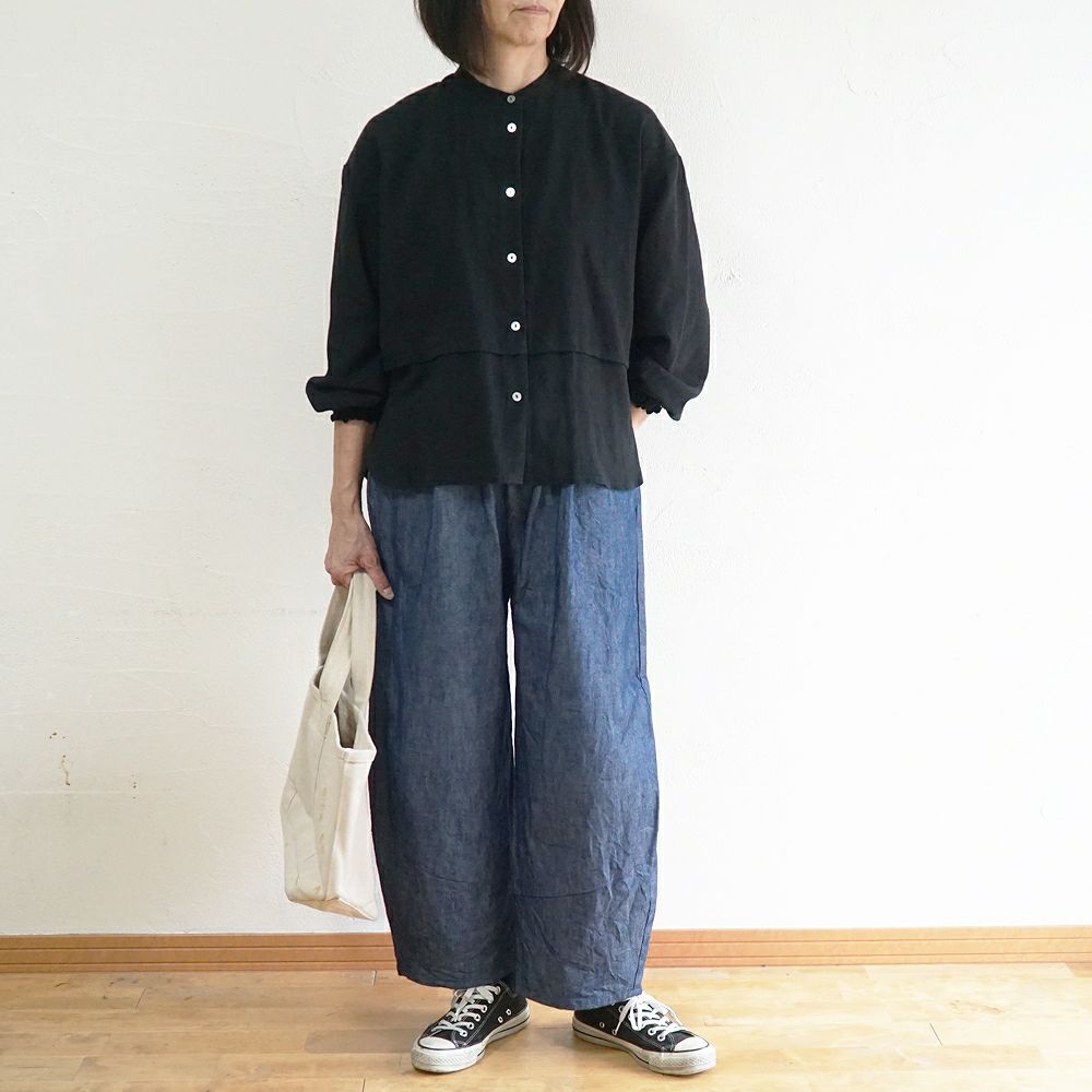 Branch m‘.,ブランチエム,ナチュラル,30代,40代,50代,60代,コットン,綿,ゆったり,パンツ,デニム,デニムパンツ,コクーンパンツ,デニムコクーンパンツ,バルーンパンツ,ワイドパンツ