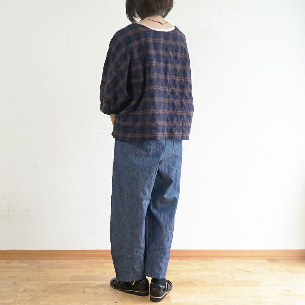 Branch m‘.,ブランチエム,ナチュラル,30代,40代,50代,60代,コットン,綿,ゆったり,パンツ,デニム,デニムパンツ,コクーンパンツ,デニムコクーンパンツ,バルーンパンツ,ワイドパンツ