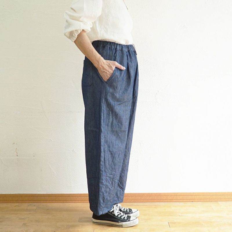 Branch m‘.,ブランチエム,ナチュラル,30代,40代,50代,60代,コットン,綿,ゆったり,パンツ,デニム,デニムパンツ,コクーンパンツ,デニムコクーンパンツ,バルーンパンツ,ワイドパンツ