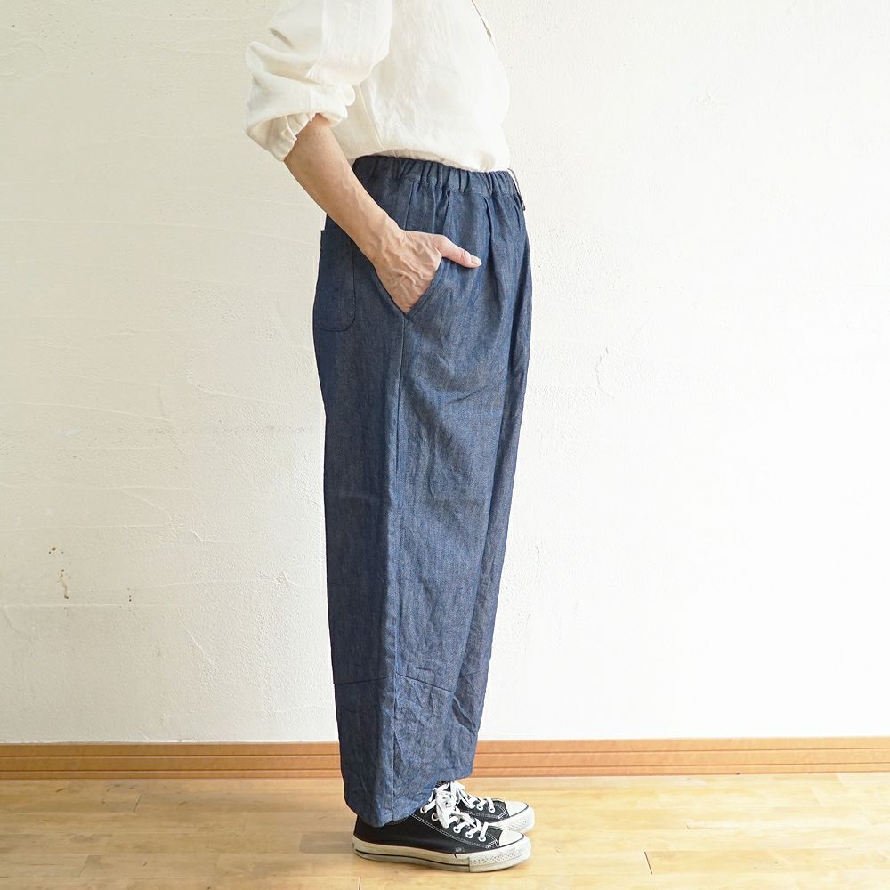 Branch m‘.,ブランチエム,ナチュラル,30代,40代,50代,60代,コットン,綿,ゆったり,パンツ,デニム,デニムパンツ,コクーンパンツ,デニムコクーンパンツ,バルーンパンツ,ワイドパンツ