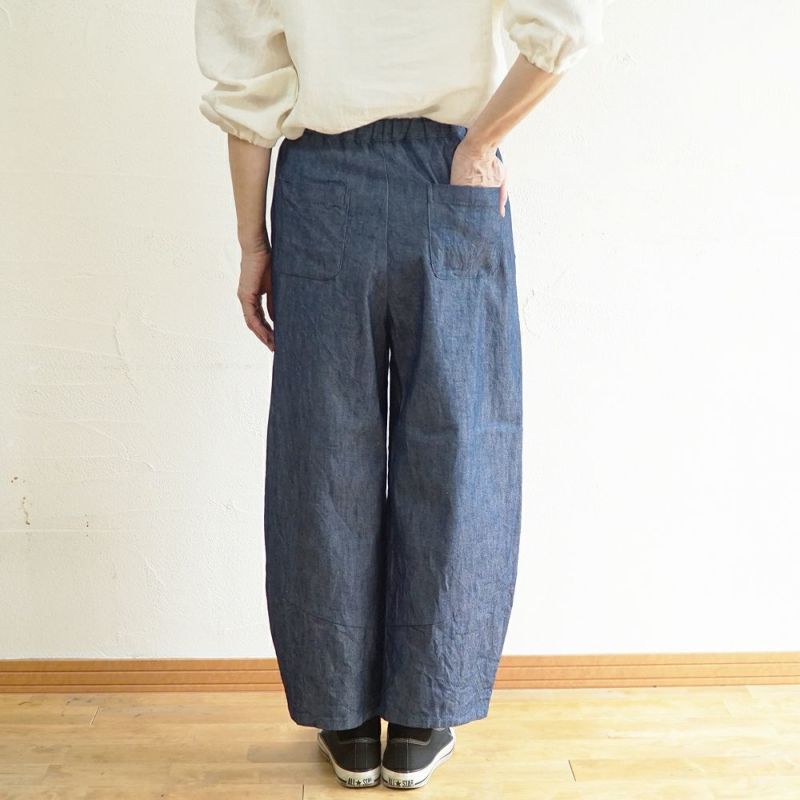 Branch m‘.,ブランチエム,ナチュラル,30代,40代,50代,60代,コットン,綿,ゆったり,パンツ,デニム,デニムパンツ,コクーンパンツ,デニムコクーンパンツ,バルーンパンツ,ワイドパンツ