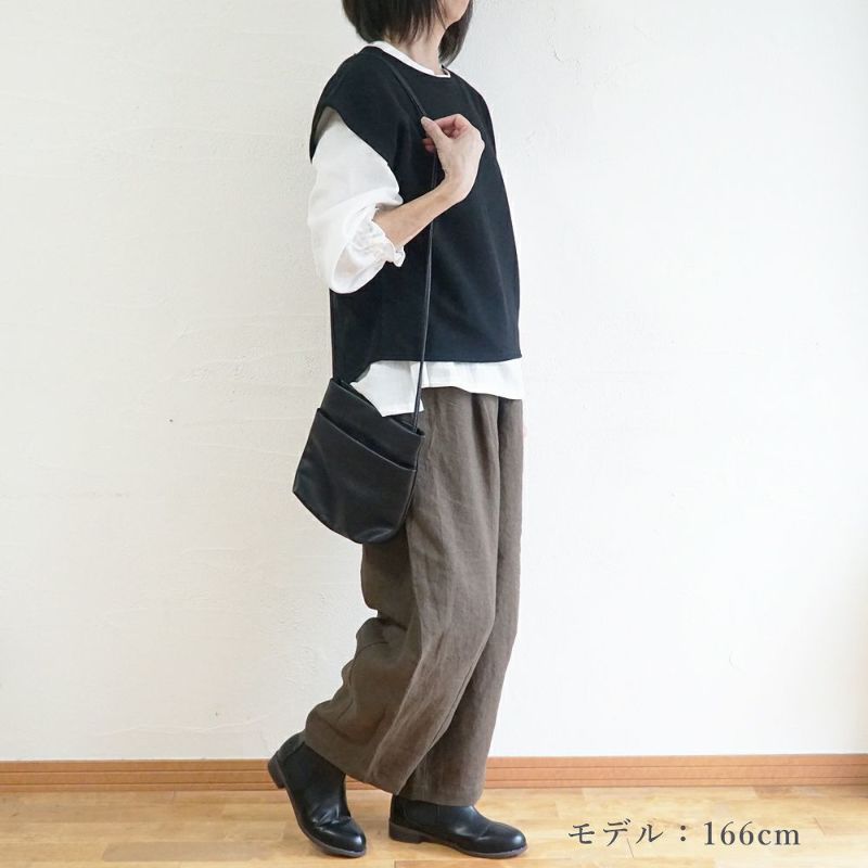 Branch m‘.,ブランチエム,ナチュラル,30代,40代,50代,60代,コットン,ゆったり,綿,裏毛,裏毛ベスト,ベスト,レイヤード,重ね着,体温調節,