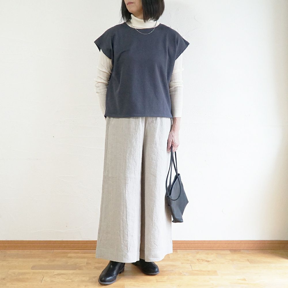 Branch m‘.,ブランチエム,ナチュラル,30代,40代,50代,60代,コットン,ゆったり,綿,裏毛,裏毛ベスト,ベスト,レイヤード,重ね着,体温調節,