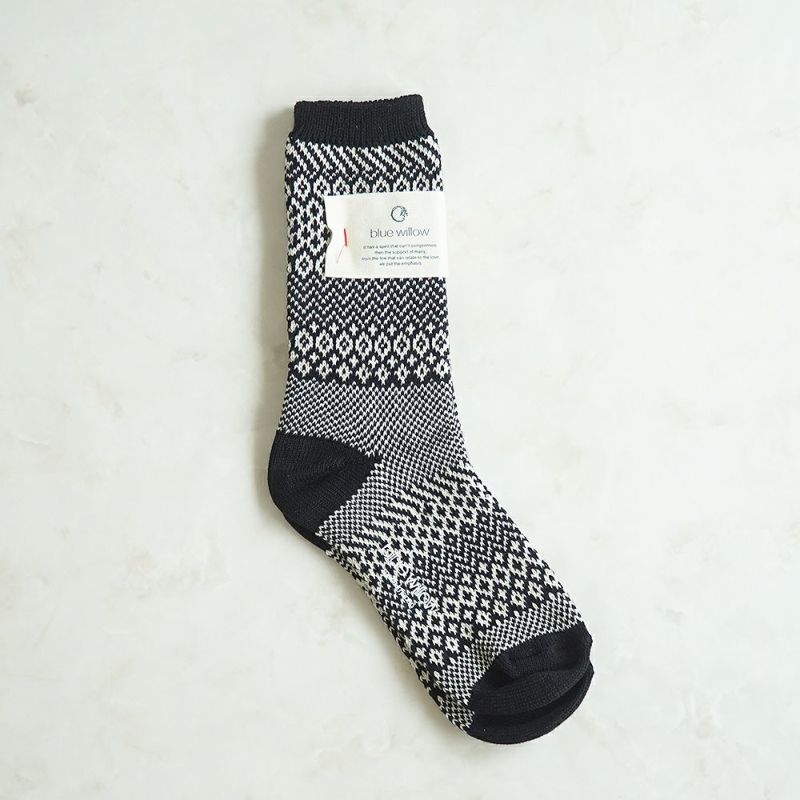 Branch m‘.,ブランチエム,ナチュラル,30代,40代,50代,60代,コットン,ゆったり,bluewillow,ブルーウィロー,靴下,ソックス,柄編み,柄編みソックス,柄編み靴下,コットンソックス