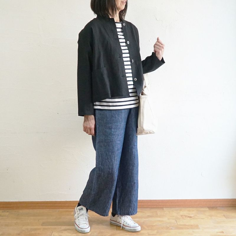 Branch m‘.,ブランチエム,ナチュラル,30代,40代,50代,60代,コットン,綿,ゆったり,Tシャツ,カットソー,ボーダー,ボーダーTシャツ,長袖