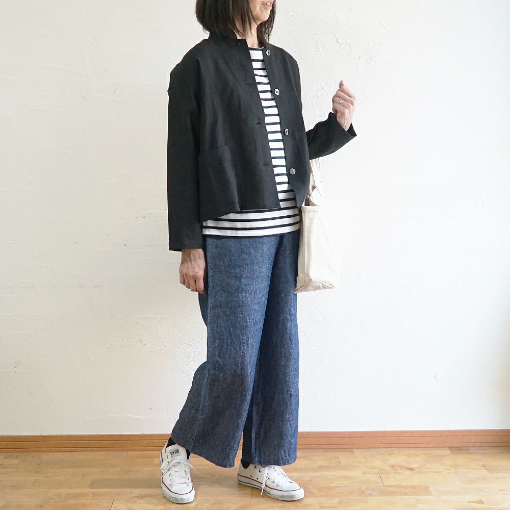 Branch m‘.,ブランチエム,ナチュラル,30代,40代,50代,60代,コットン,綿,ゆったり,Tシャツ,カットソー,ボーダー,ボーダーTシャツ,長袖