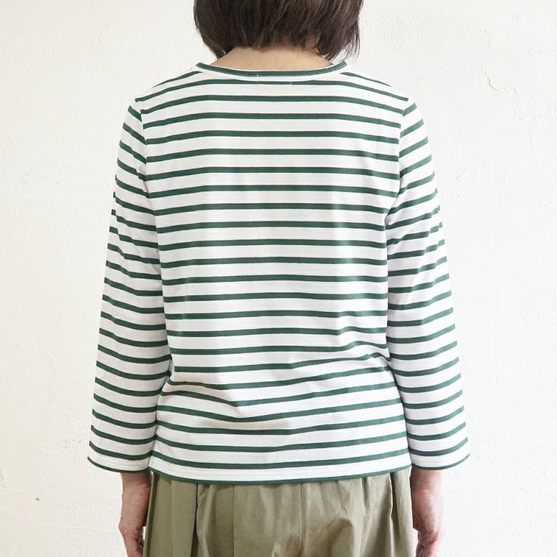 Branch m‘.,ブランチエム,ナチュラル,30代,40代,50代,60代,コットン,綿,ゆったり,Tシャツ,カットソー,ボーダー,ボーダーTシャツ,長袖