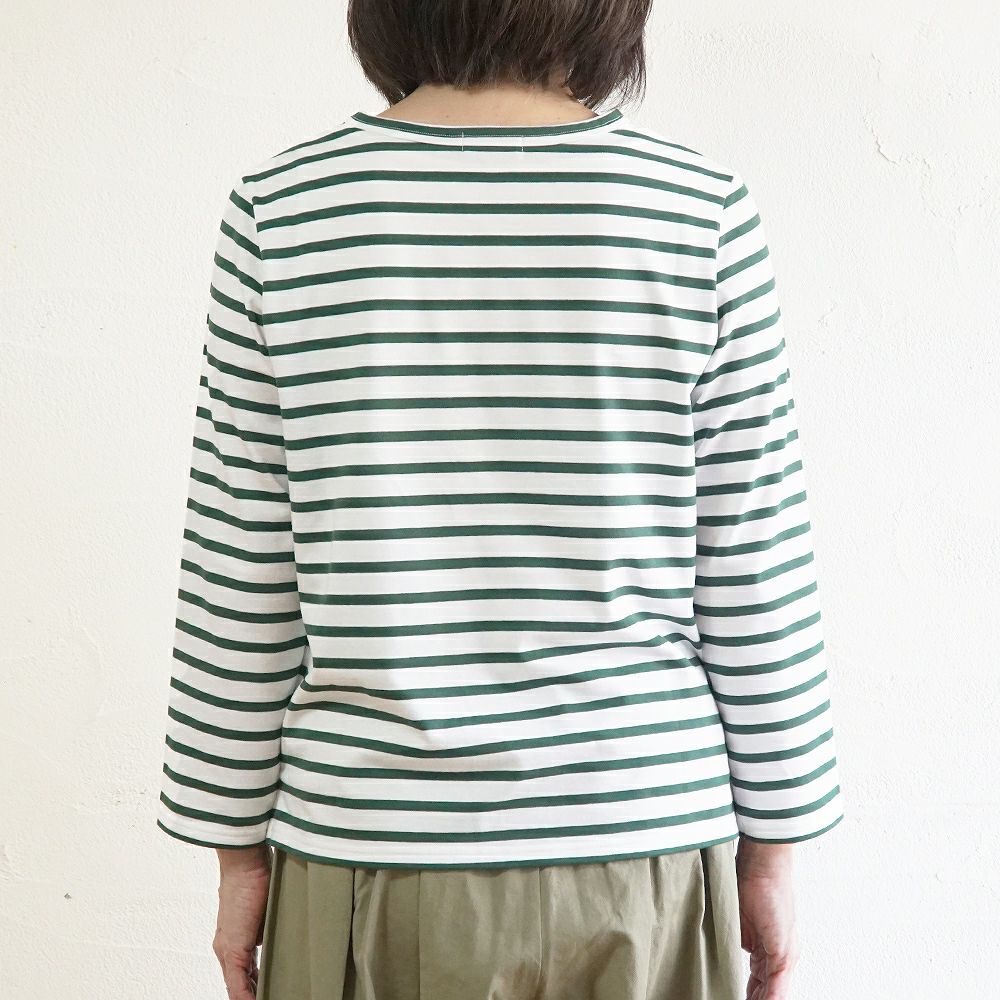 Branch m‘.,ブランチエム,ナチュラル,30代,40代,50代,60代,コットン,綿,ゆったり,Tシャツ,カットソー,ボーダー,ボーダーTシャツ,長袖