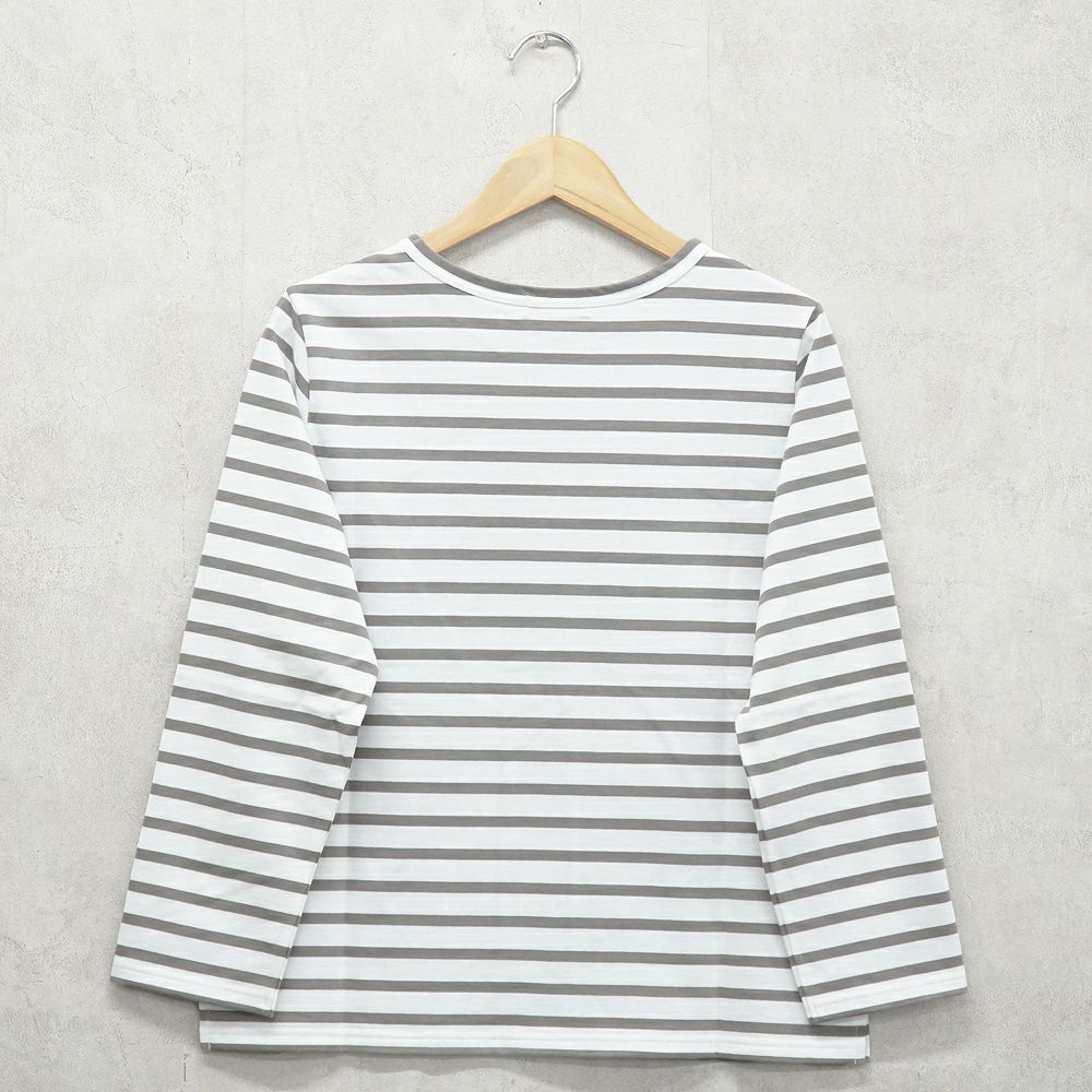 Branch m‘.,ブランチエム,ナチュラル,30代,40代,50代,60代,コットン,綿,ゆったり,Tシャツ,カットソー,ボーダー,ボーダーTシャツ,長袖