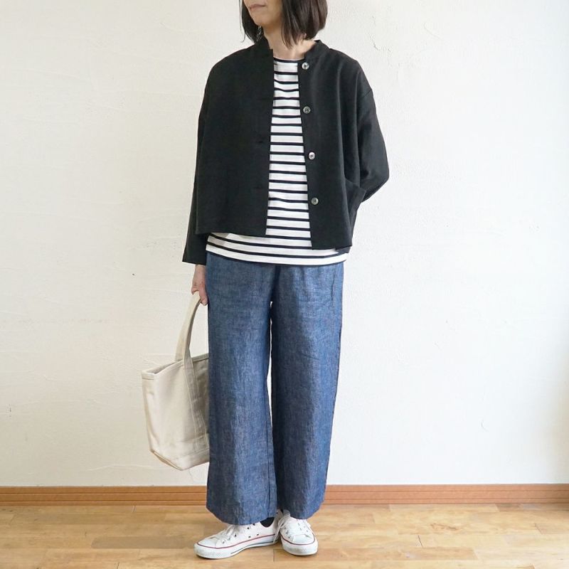 Branch m‘.,ブランチエム,ナチュラル,30代,40代,50代,60代,リネン,ゆったり,ジャケット,リネンジャケット,スタンドカラージャケット,スタンドネックジャケット,ショート丈,ショートジャケット, 