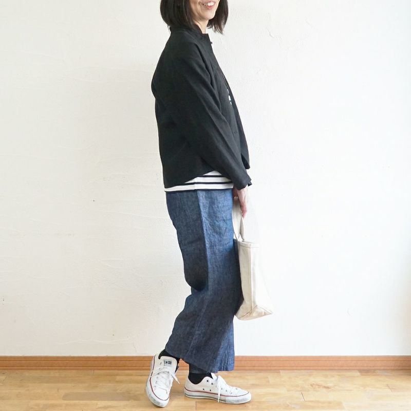 Branch m‘.,ブランチエム,ナチュラル,30代,40代,50代,60代,リネン,ゆったり,ジャケット,リネンジャケット,スタンドカラージャケット,スタンドネックジャケット,ショート丈,ショートジャケット, 