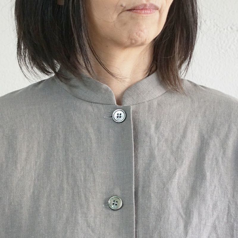 Branch m‘.,ブランチエム,ナチュラル,30代,40代,50代,60代,リネン,ゆったり,ジャケット,リネンジャケット,スタンドカラージャケット,スタンドネックジャケット,ショート丈,ショートジャケット, 